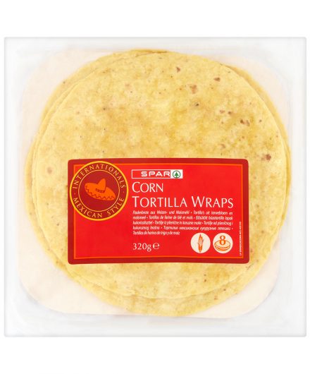 SPAR Corn Tortilla Wraps 320g