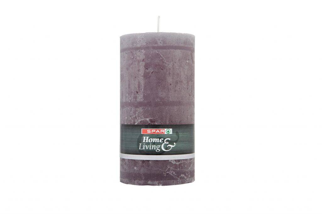 SPAR Pillar candle 130mm grey 1 pcs Spar Kosova J.S.C.