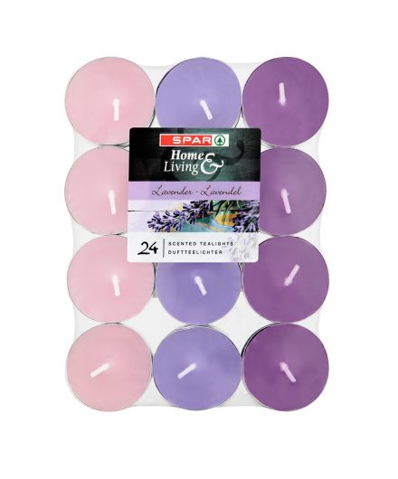SPAR Scented Tealights Lavender 24 pcs