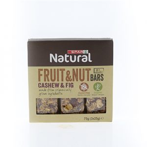 SPAR Natural Organic Nut Bars Cashew Figs 3x25g