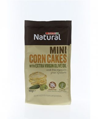 SPAR Natural Organic Mini Corn Cakes with Extra Virgin Olive Oil 50g