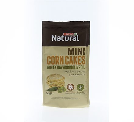 SPAR Natural Organic Mini Corn Cakes with Extra Virgin Olive Oil 50g