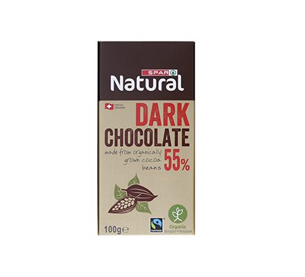 SPAR Natural Organic Chocolate Bar Dark 55% 100g