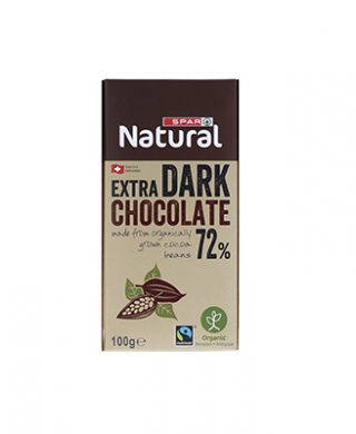 SPAR Natural Organic Chocolate Bar Dark 72%