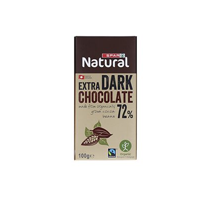 SPAR Natural Organic Chocolate Bar Dark 72%